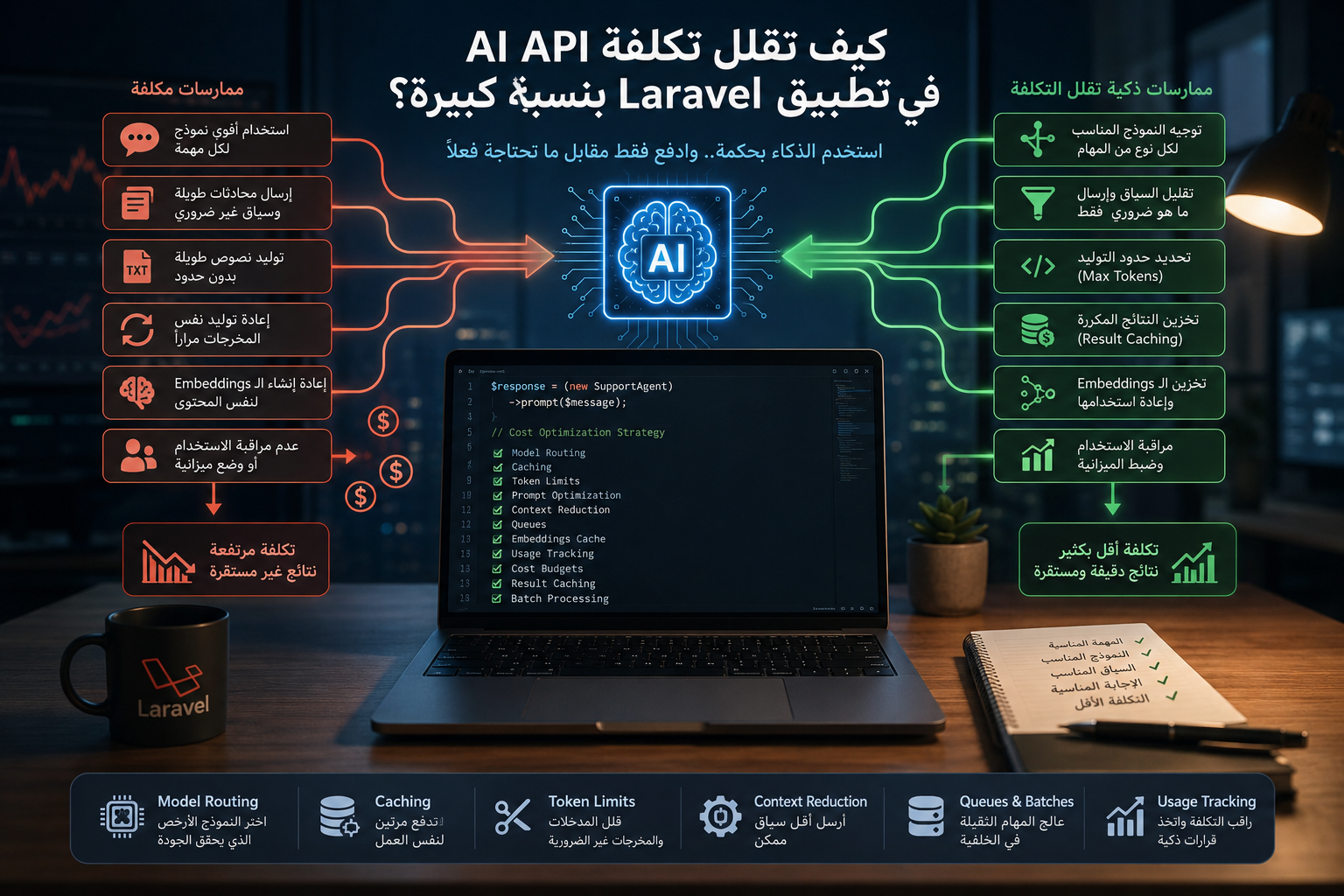 كيف تقلل تكلفة الـ AI API في تطبيق Laravel بنسبة كبيرة؟